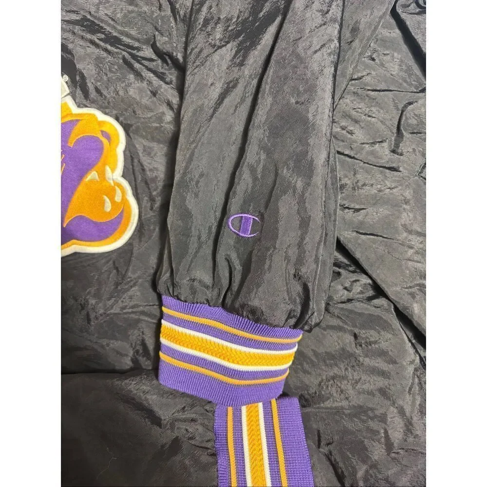Champion UNI Panthers Pullover Windbreaker Jacket Mens XXL Purple Gold Vintage